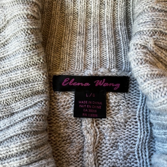 ELENA Wang Cowl Neck long Sleeve Sweater Dress EUC - Picture 6 of 10